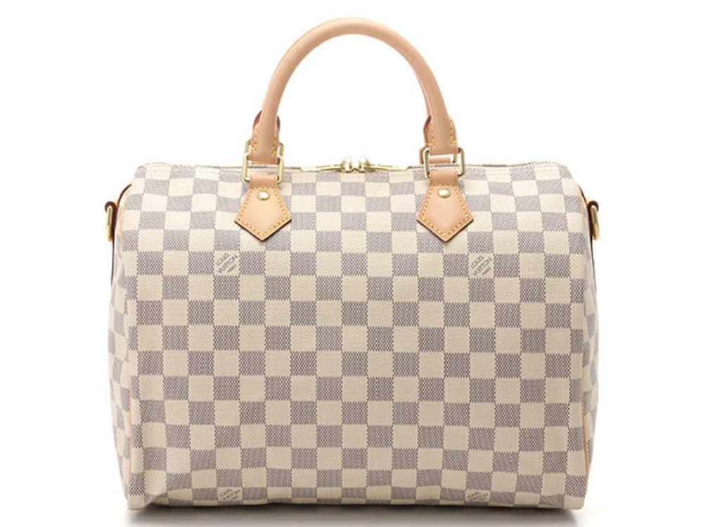 LOUIS VUITTON Speedy Bandouliere Shoulder Bag Damier Azur White